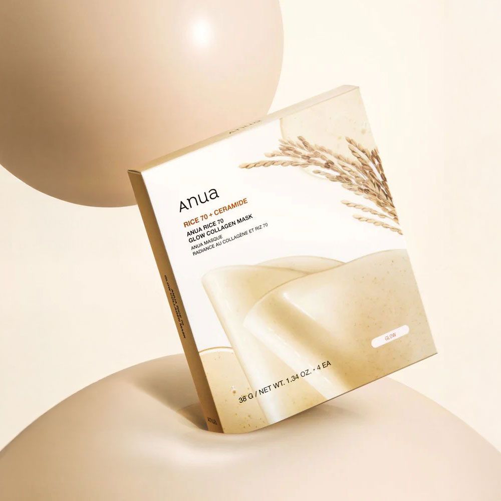 Гідрогелева колагенова маска anua rice 70 glow collagen mask для сяйва шкіри обличчя, 38 г Гідрогелева колагенова маска anua rice 70 glow collagen mask для сяйва шкіри обличчя, 38 г